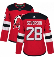 Womens Adidas New Jersey Devils 28 Damon Severson Authentic Red Home NHL Jersey Womens Adidas New Jersey Devils 28 Damon Severson Authentic Red Home NHL Jersey
