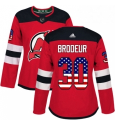Womens Adidas New Jersey Devils 30 Martin Brodeur Authentic Red USA Flag Fashion NHL Jersey Womens Adidas New Jersey Devils 30 Martin Brodeur Authentic Red USA Flag Fashion NHL Jersey