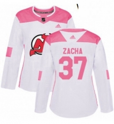 Womens Adidas New Jersey Devils 37 Pavel Zacha Authentic WhitePink Fashion NHL Jersey Womens Adidas New Jersey Devils 37 Pavel Zacha Authentic WhitePink Fashion NHL Jersey