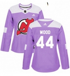 Womens Adidas New Jersey Devils 44 Miles Wood Authentic Purple Fights Cancer Practice NHL Jersey Womens Adidas New Jersey Devils 44 Miles Wood Authentic Purple Fights Cancer Practice NHL Jersey