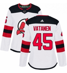 Womens Adidas New Jersey Devils 45 Sami Vatanen Authentic White Away NHL Jersey Womens Adidas New Jersey Devils 45 Sami Vatanen Authentic White Away NHL Jersey