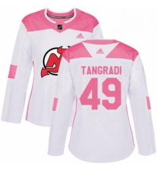 Womens Adidas New Jersey Devils 49 Eric Tangradi Authentic White Pink Fashion NHL Jersey Womens Adidas New Jersey Devils 49 Eric Tangradi Authentic White Pink Fashion NHL Jersey