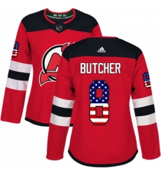 Womens Adidas New Jersey Devils 8 Will Butcher Authentic Red USA Flag Fashion NHL Jersey Womens Adidas New Jersey Devils 8 Will Butcher Authentic Red USA Flag Fashion NHL Jersey