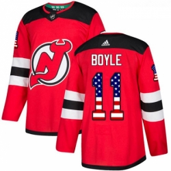 Youth Adidas New Jersey Devils 11 Brian Boyle Authentic Red USA Flag Fashion NHL Jersey 