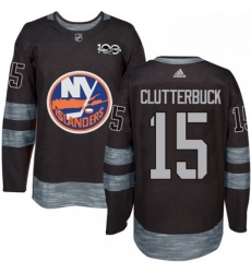 Mens Adidas New York Islanders 15 Cal Clutterbuck Authentic Black 1917 2017 100th Anniversary NHL Jersey Mens Adidas New York Islanders 15 Cal Clutterbuck Authentic Black 1917 2017 100th Anniversary NHL Jersey