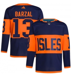 Men's New York Islanders #13 Mathew Barzal Navy 2024 Stadium Series Stitched Jersey Men's New York Islanders #13 Mathew Barzal Navy 2024 Stadium Series Stitched Jersey
