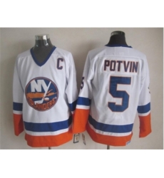 NHL New York Islanders 5 Potvin white jerseys NHL New York Islanders 5 Potvin white jerseys