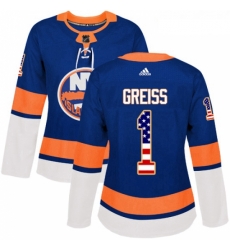 Womens Adidas New York Islanders 1 Thomas Greiss Authentic Royal Blue USA Flag Fashion NHL Jersey Womens Adidas New York Islanders 1 Thomas Greiss Authentic Royal Blue USA Flag Fashion NHL Jersey