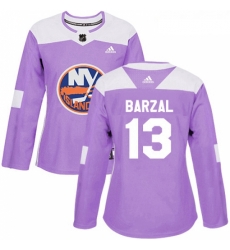 Womens Adidas New York Islanders 13 Mathew Barzal Authentic Purple Fights Cancer Practice NHL Jersey Womens Adidas New York Islanders 13 Mathew Barzal Authentic Purple Fights Cancer Practice NHL Jersey