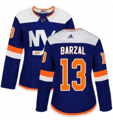 Womens Adidas New York Islanders 13 Mathew Barzal Premier Blue Alternate NHL Jersey Womens Adidas New York Islanders 13 Mathew Barzal Premier Blue Alternate NHL Jersey
