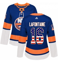 Womens Adidas New York Islanders 16 Pat LaFontaine Authentic Royal Blue USA Flag Fashion NHL Jersey Womens Adidas New York Islanders 16 Pat LaFontaine Authentic Royal Blue USA Flag Fashion NHL Jersey