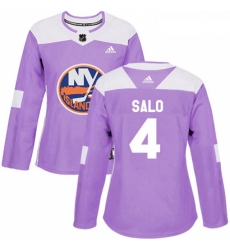 Womens Adidas New York Islanders 4 Robin Salo Authentic Purple Fights Cancer Practice NHL Jersey Womens Adidas New York Islanders 4 Robin Salo Authentic Purple Fights Cancer Practice NHL Jersey