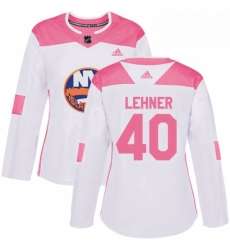 Womens Adidas New York Islanders 40 Robin Lehner Authentic White Pink Fashion NHL Jersey Womens Adidas New York Islanders 40 Robin Lehner Authentic White Pink Fashion NHL Jersey