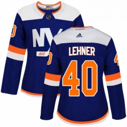 Womens Adidas New York Islanders 40 Robin Lehner Premier Blue Alternate NHL Jersey 