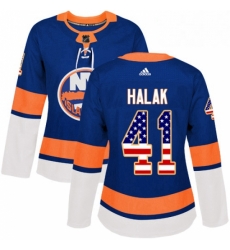 Womens Adidas New York Islanders 41 Jaroslav Halak Authentic Royal Blue USA Flag Fashion NHL Jersey Womens Adidas New York Islanders 41 Jaroslav Halak Authentic Royal Blue USA Flag Fashion NHL Jersey