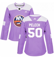 Womens Adidas New York Islanders 50 Adam Pelech Authentic Purple Fights Cancer Practice NHL Jersey Womens Adidas New York Islanders 50 Adam Pelech Authentic Purple Fights Cancer Practice NHL Jersey