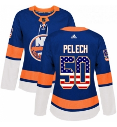 Womens Adidas New York Islanders 50 Adam Pelech Authentic Royal Blue USA Flag Fashion NHL Jersey Womens Adidas New York Islanders 50 Adam Pelech Authentic Royal Blue USA Flag Fashion NHL Jersey