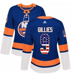 Womens Adidas New York Islanders 9 Clark Gillies Authentic Royal Blue USA Flag Fashion NHL Jersey Womens Adidas New York Islanders 9 Clark Gillies Authentic Royal Blue USA Flag Fashion NHL Jersey