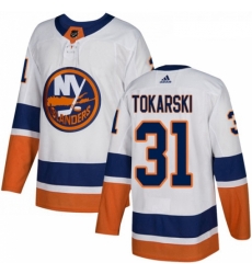 Youth Adidas New York Islanders 31 Dustin Tokarski Authentic White Away NHL Jersey Youth Adidas New York Islanders 31 Dustin Tokarski Authentic White Away NHL Jersey