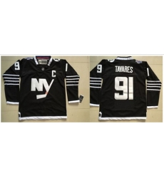 youth New York Islanders #91 John Tavares Black Alternate Stitched NHL Jersey youth New York Islanders #91 John Tavares Black Alternate Stitched NHL Jersey
