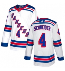 Braden Schneider New York Rangers Men's Adidas Authentic White Jersey Braden Schneider New York Rangers Men's Adidas Authentic White Jersey