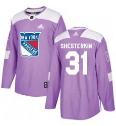 Men Adidas New York Rangers 31 Igor Shesterkin Purple Fights Cancer Practice NHL Jersey Men Adidas New York Rangers 31 Igor Shesterkin Purple Fights Cancer Practice NHL Jersey