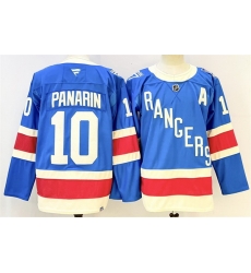 Men New York Rangers 10 Artemi Panarin Blue 2025 With A Patch Stitched Hockey Jersey