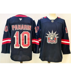 Men New York Rangers 10 Artemi Panarin Navy Stitched Hockey Jersey
