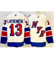 Men New York Rangers 13 Alexis Lafreniere White 2024 25 Stadium Series Stitched Jersey Men New York Rangers 13 Alexis Lafreniere White 2024 25 Stadium Series Stitched Jersey