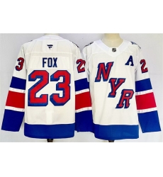 Men New York Rangers 23 Adam Fox White 2024 25 Stadium Series Stitched Jersey Men New York Rangers 23 Adam Fox White 2024 25 Stadium Series Stitched Jersey