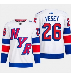 Men New York Rangers 26 Jimmy Vesey White 2024 Stadium Series Stitched Jersey Men New York Rangers 26 Jimmy Vesey White 2024 Stadium Series Stitched Jersey