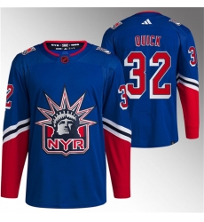 Men New York Rangers 32 Jonathan Quick Blue Reverse Retro Stitched Jersey Men New York Rangers 32 Jonathan Quick Blue Reverse Retro Stitched Jersey