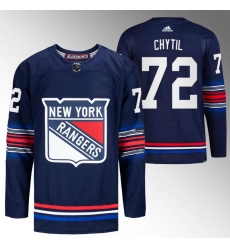 Men New York Rangers 72 Filip Chytil Navy Stitched Jersey Men New York Rangers 72 Filip Chytil Navy Stitched Jersey