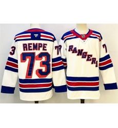 Men New York Rangers 73 Matt Rempe White 2024 25 Away Stitched Hockey Jersey Men New York Rangers 73 Matt Rempe White 2024 25 Away Stitched Hockey Jersey