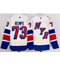 Men New York Rangers 73 Matt Rempe White 2024 25 Stadium Series Stitched Jersey Men New York Rangers 73 Matt Rempe White 2024 25 Stadium Series Stitched Jersey