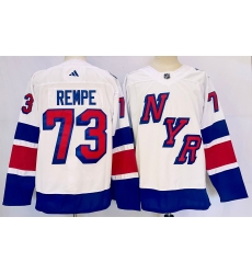 Men New York Rangers 73 Matt Rempe White 2024 Stadi Men New York Rangers 73 Matt Rempe White 2024 Stadi
