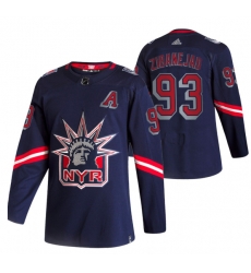 Men New York Rangers 93 Mika Zibanejad 2021 Navy Reverse Retro Stitched Jersey Men New York Rangers 93 Mika Zibanejad 2021 Navy Reverse Retro Stitched Jersey