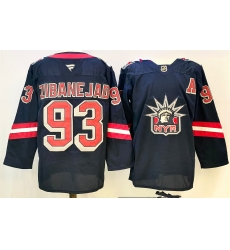Men New York Rangers 93 Mika Zibanejad Navy With A Patch 2024 25 Away Stitched Hockey Jersey Men New York Rangers 93 Mika Zibanejad Navy With A Patch 2024 25 Away Stitched Hockey Jersey
