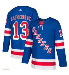 Men New York Rangers Alexis Lafreniere #13 adidas Blue Home Player Jersey Men New York Rangers Alexis Lafreniere #13 adidas Blue Home Player Jersey