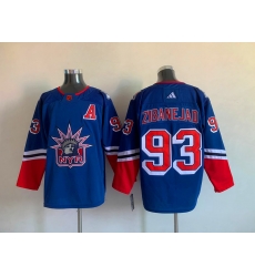 Men New York Rangers Mika Zibanejad #93 Blue 2022 Reverse Retro Stitched Jersey Men New York Rangers Mika Zibanejad #93 Blue 2022 Reverse Retro Stitched Jersey