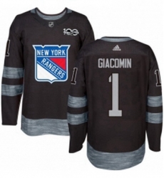 Mens Adidas New York Rangers 1 Eddie Giacomin Premier Black 1917 2017 100th Anniversary NHL Jersey Mens Adidas New York Rangers 1 Eddie Giacomin Premier Black 1917 2017 100th Anniversary NHL Jersey