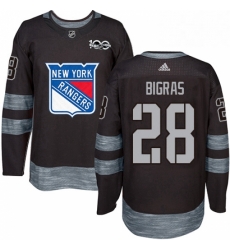 Mens Adidas New York Rangers 28 Chris Bigras Authentic Black 1917 2017 100th Anniversary NHL Jersey Mens Adidas New York Rangers 28 Chris Bigras Authentic Black 1917 2017 100th Anniversary NHL Jersey