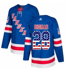 Mens Adidas New York Rangers 28 Chris Bigras Authentic Royal Blue USA Flag Fashion NHL Jersey Mens Adidas New York Rangers 28 Chris Bigras Authentic Royal Blue USA Flag Fashion NHL Jersey