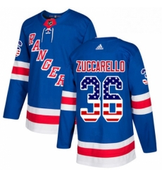 Mens Adidas New York Rangers 36 Mats Zuccarello Authentic Royal Blue USA Flag Fashion NHL Jersey Mens Adidas New York Rangers 36 Mats Zuccarello Authentic Royal Blue USA Flag Fashion NHL Jersey