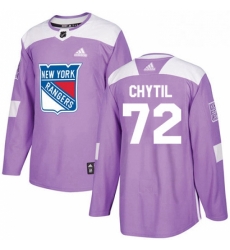 Mens Adidas New York Rangers 72 Filip Chytil Authentic Purple Fights Cancer Practice NHL Jersey Mens Adidas New York Rangers 72 Filip Chytil Authentic Purple Fights Cancer Practice NHL Jersey