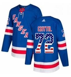 Mens Adidas New York Rangers 72 Filip Chytil Authentic Royal Blue USA Flag Fashion NHL Jersey Mens Adidas New York Rangers 72 Filip Chytil Authentic Royal Blue USA Flag Fashion NHL Jersey