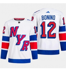 Men's New York Rangers #12 Nick Bonino White 2024 Stadium Series Stitched Jersey Men's New York Rangers #12 Nick Bonino White 2024 Stadium Series Stitched Jersey
