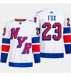 Men's New York Rangers #23 Adam Fox White 2024 Stadium Series Stitched Jersey Men's New York Rangers #23 Adam Fox White 2024 Stadium Series Stitched Jersey