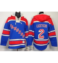 New York Rangers 2 Brian Leetch Blue Lace-Up Jersey Hoodies New York Rangers 2 Brian Leetch Blue Lace-Up Jersey Hoodies
