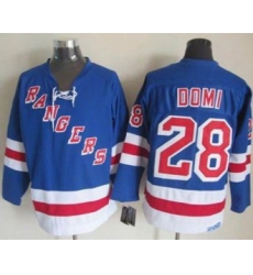 New York Rangers #28 Tie Domi Light Blue CCM Throwback Stitched NHL Jersey New York Rangers #28 Tie Domi Light Blue CCM Throwback Stitched NHL Jersey